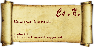 Csonka Nanett névjegykártya